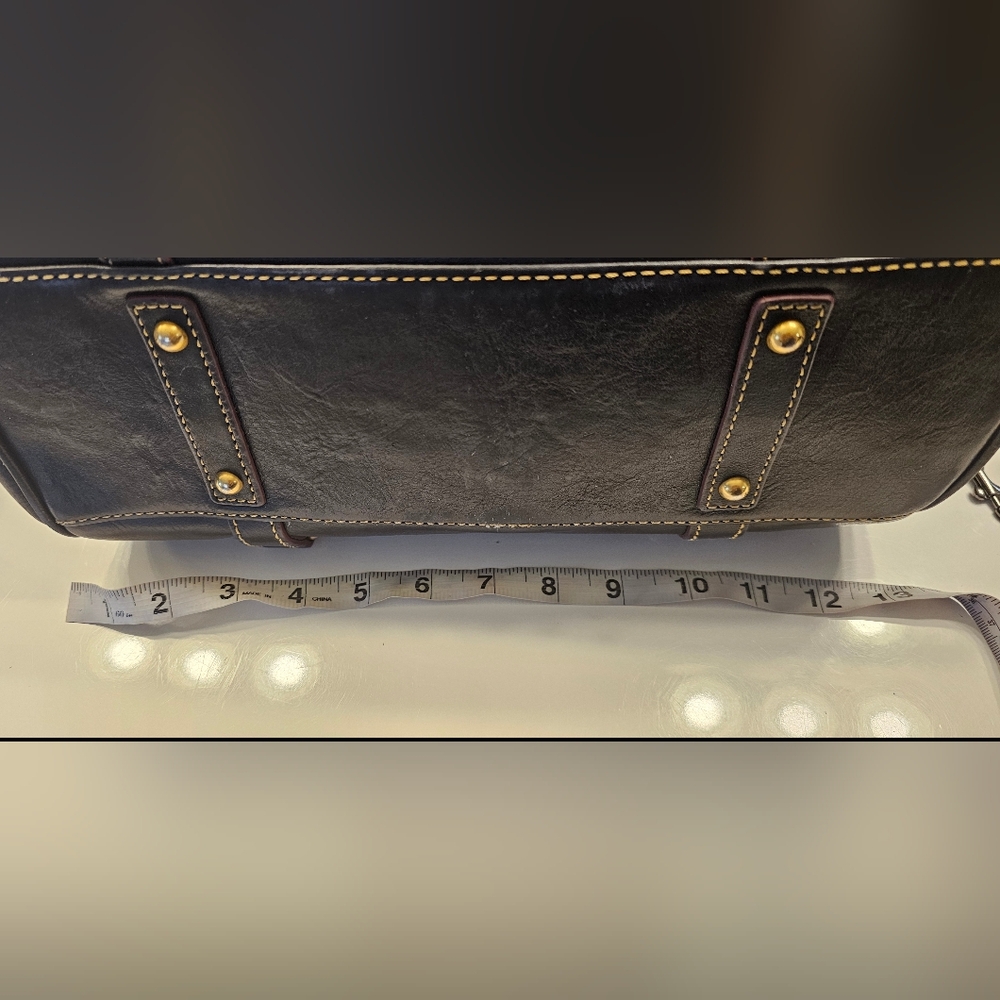 Dooney & Bourke Navy Leather Satchel - Picture 4 of 5